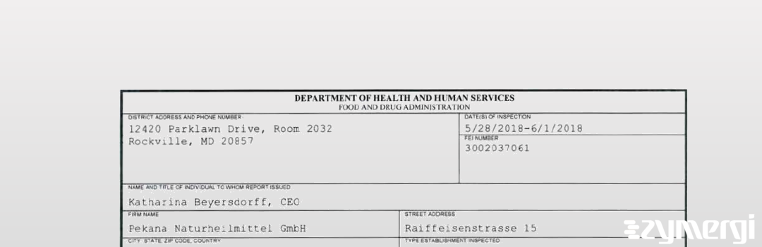 FDANews 483 Pekana Naturheilmittel GmbH Jun 1 2018 top