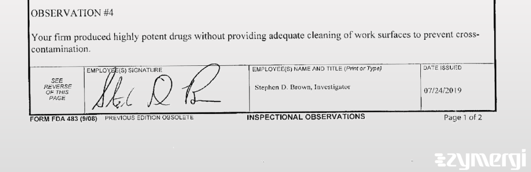 Stephen D. Brown FDA Investigator 