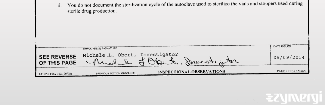 Michele L. Obert FDA Investigator 