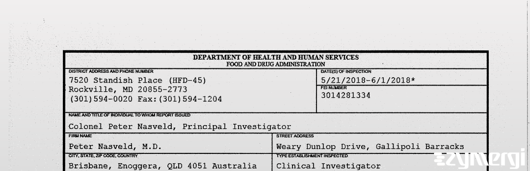 FDANews 483 Peter Nasveld, M.D. Jun 1 2018 top