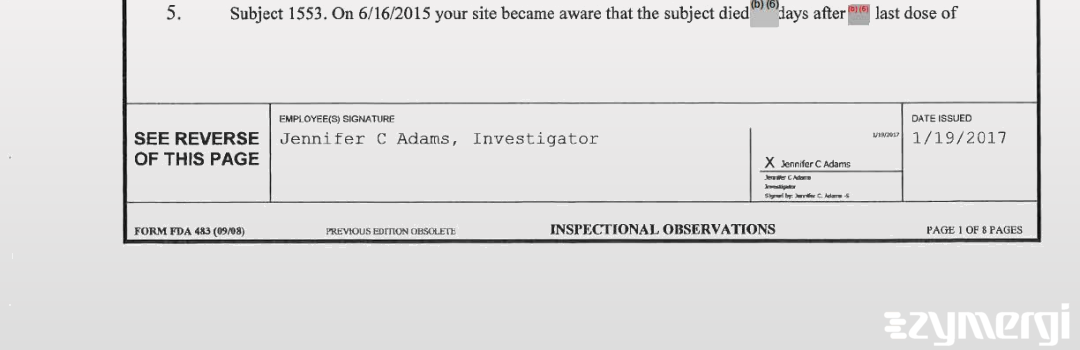 Jennifer C. Adams FDA Investigator 