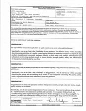 FDAzilla FDA 483 Pharmaceutica North America, Glendale | January 2015