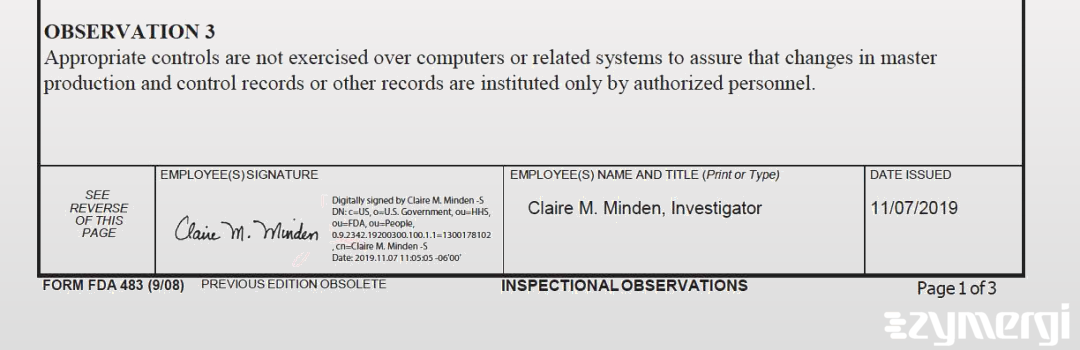 Claire M. Minden FDA Investigator