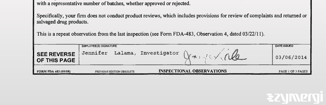 Jennifer Lalama FDA Investigator