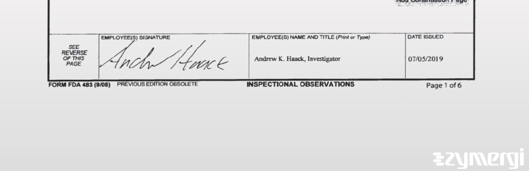 Andrew K. Haack FDA Investigator