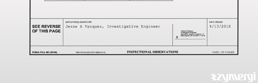 Jesse A. Vazquez FDA Investigator