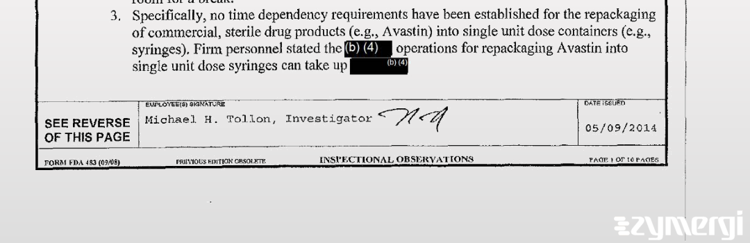 Michael H. Tollon FDA Investigator