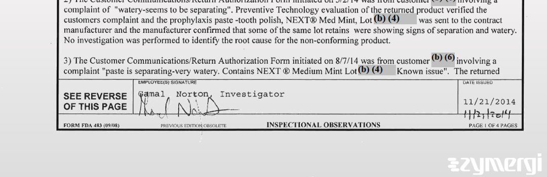 Gamal A. Norton FDA Investigator 