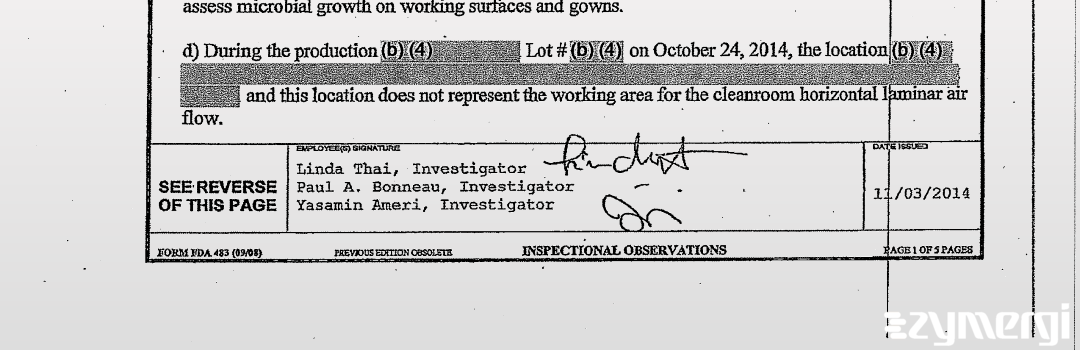 Linda Thai FDA Investigator Yasamin Ameri FDA Investigator Paul A. Bonneau FDA Investigator 