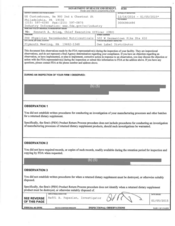 FDAzilla FDA 483 PRN Physician Recommended Nutriceuticals | Jan 2015