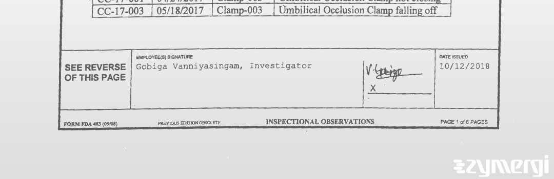 Gobiga Vanniyasingam FDA Investigator 