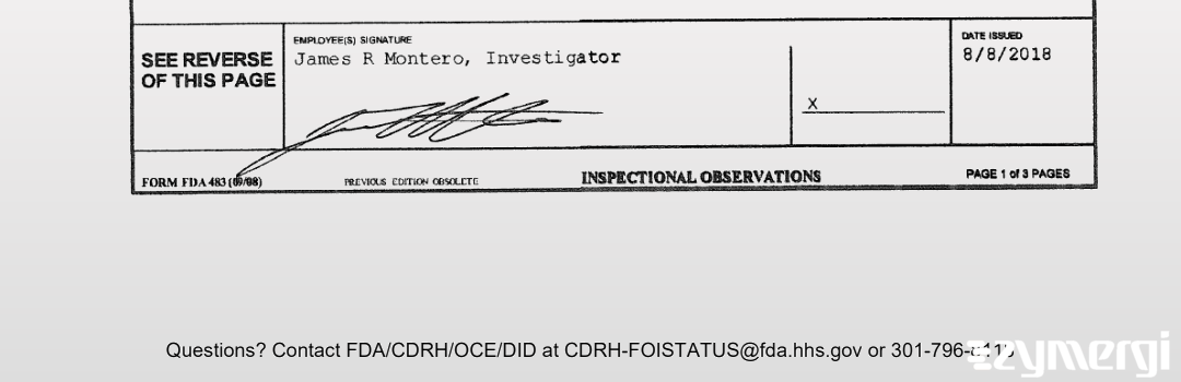 James R. Montero FDA Investigator
