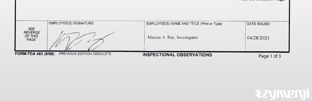 Marcus A. Ray FDA Investigator 
