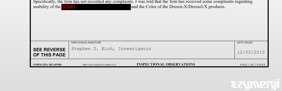 Stephen D. Eich FDA Investigator 