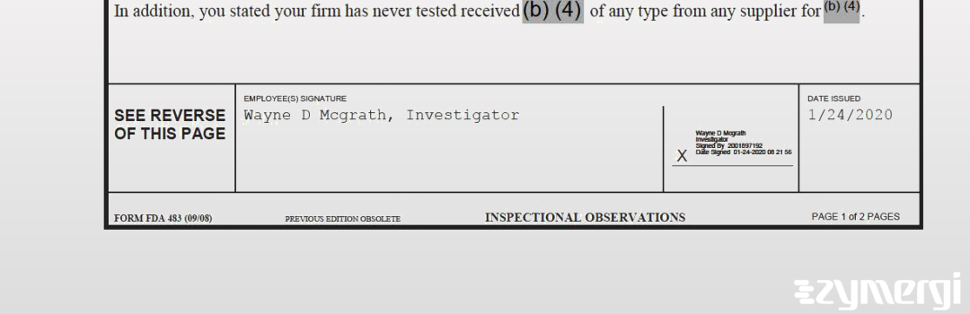 Wayne D. McGrath FDA Investigator 