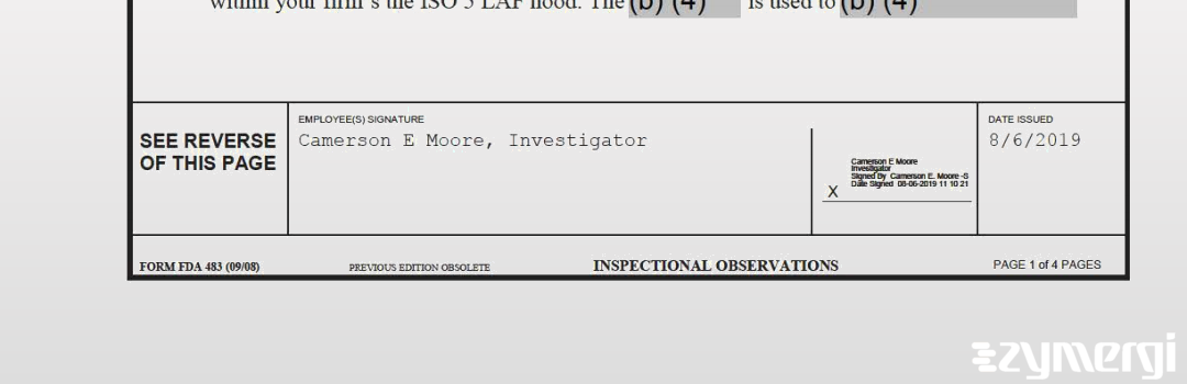 Camerson E. Moore FDA Investigator 