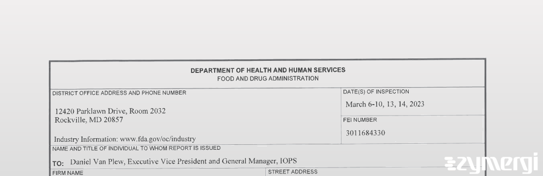 FDANews 483 Regeneron Ireland Designated Activity Company Mar 14 2023 top