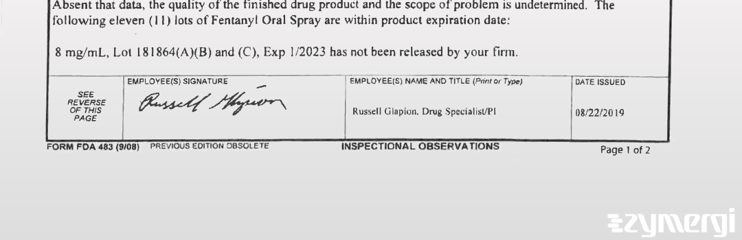 Russell J. Glapion FDA Investigator