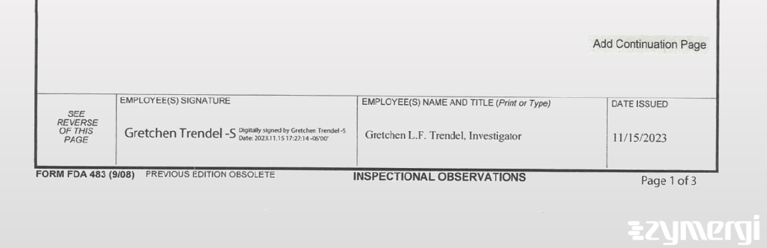 Gretchen L. Trendel FDA Investigator 