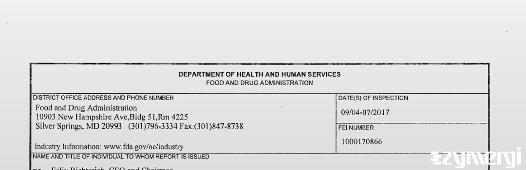 FDANews 483 Ricola Ag Sep 7 2017 top