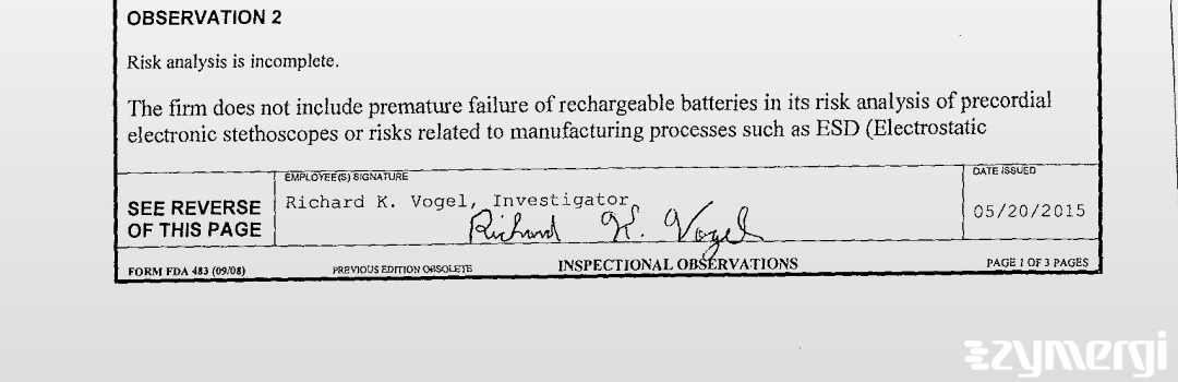 Richard K. Vogel FDA Investigator 