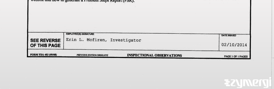 Erin L. McFiren FDA Investigator 