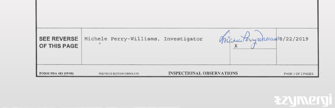 Michele Perry-Williams FDA Investigator 