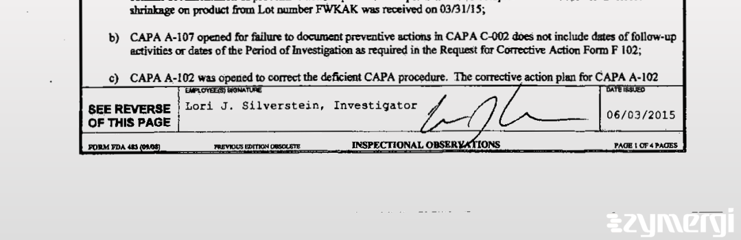 Lori J. Silverstein FDA Investigator