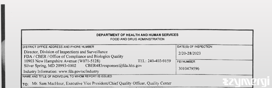 FDANews 483 Samsung Biologics Co., Ltd. Feb 28 2023 top