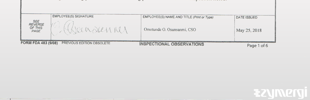 Omotunde O. Osunsanmi FDA Investigator 