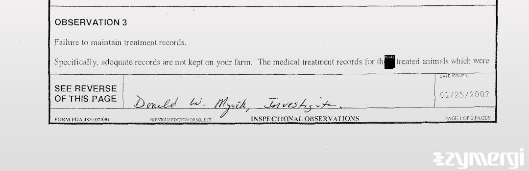Donald W. Myrick FDA Investigator 