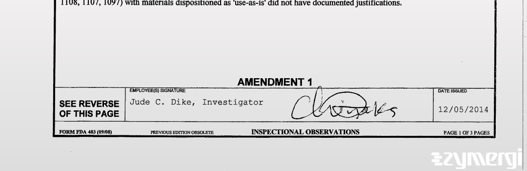 Jude C. Dike FDA Investigator 