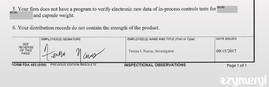 Teresa I. Navas FDA Investigator 