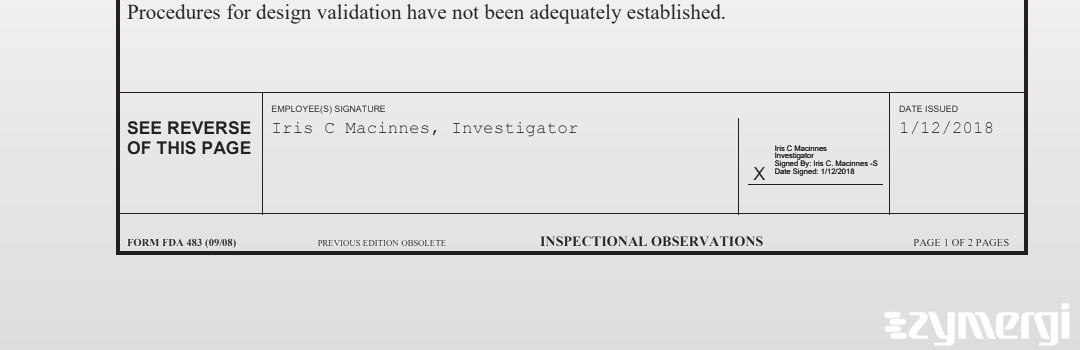 Iris C. Macinnes FDA Investigator