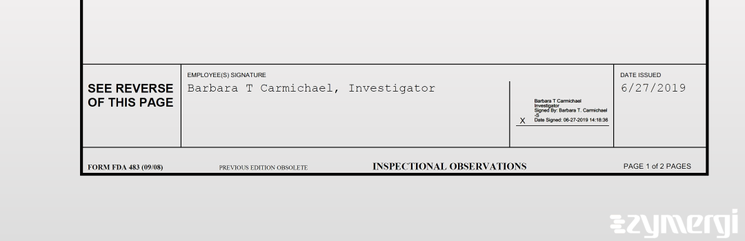 Barbara T. Carmichael FDA Investigator 