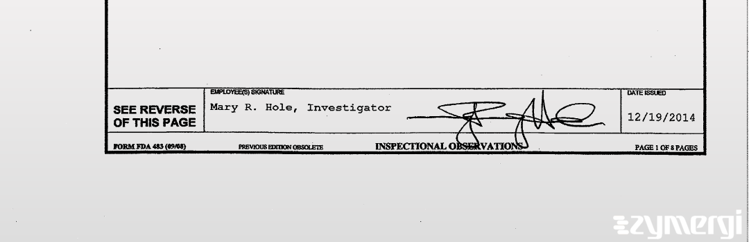 Mary R. Hole FDA Investigator 