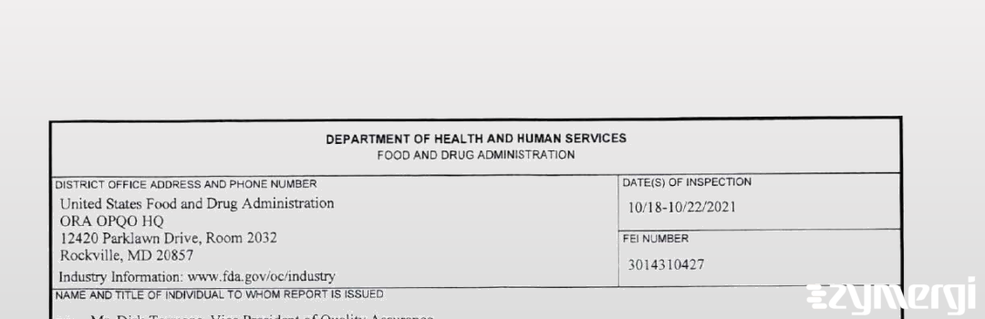 FDANews 483 Shanghai STA Pharmaceutical Product Co., Ltd. Oct 22 2021 top
