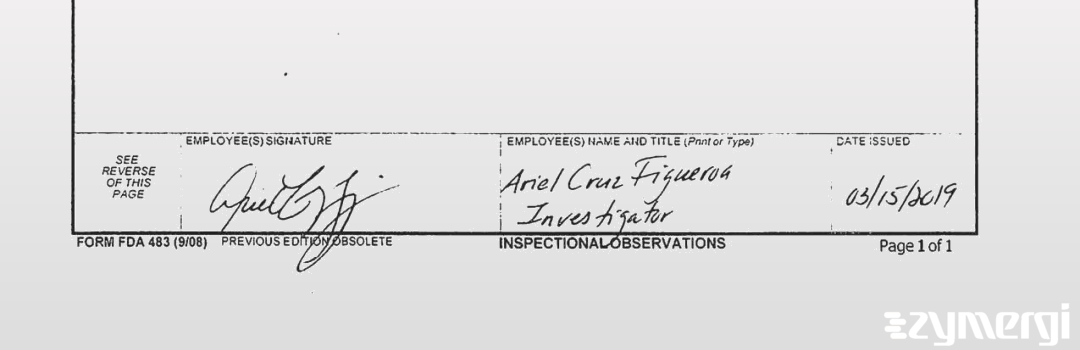 Ariel Cruz Figueroa FDA Investigator