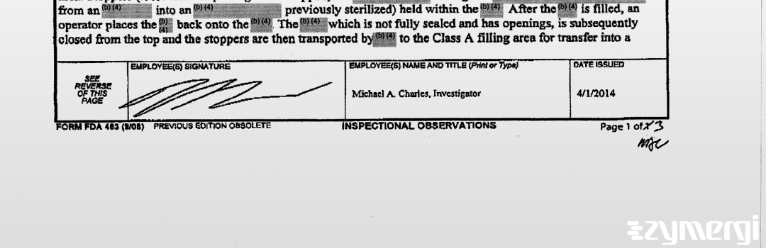Michael A. Charles FDA Investigator 