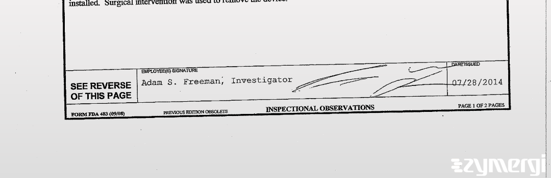 Adam S. Freeman FDA Investigator 