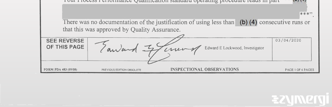Edward E. Lockwood FDA Investigator 