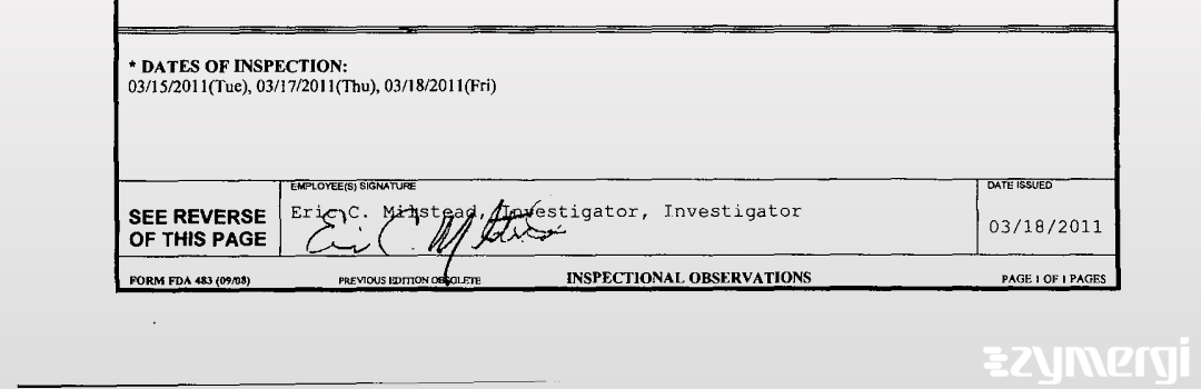 Eric C. Milstead FDA Investigator