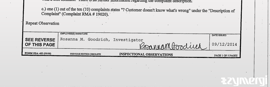 Rosanna M. Goodrich FDA Investigator 