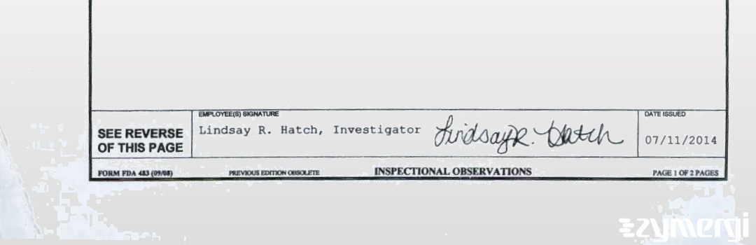 Lindsay R. Hatch FDA Investigator 