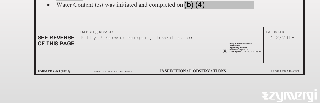 Patty P. Kaewussdangkul FDA Investigator