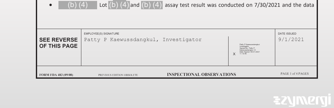Patty P. Kaewussdangkul FDA Investigator