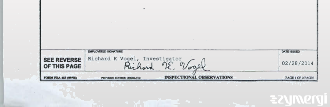 Richard K. Vogel FDA Investigator
