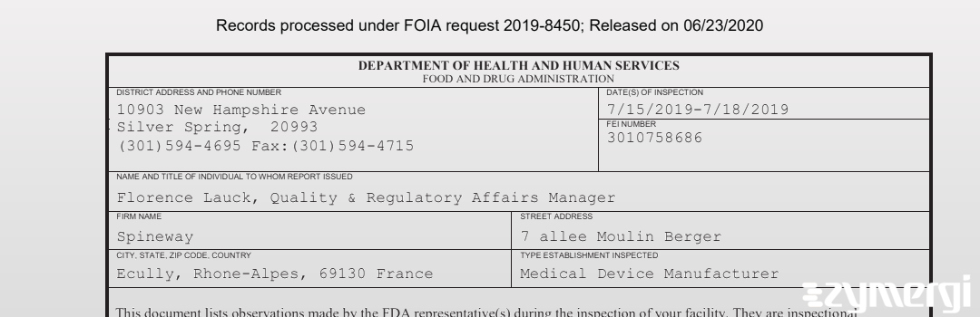FDANews 483 Spineway Jul 18 2019 top