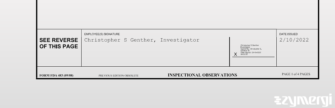 Christopher S. Genther FDA Investigator