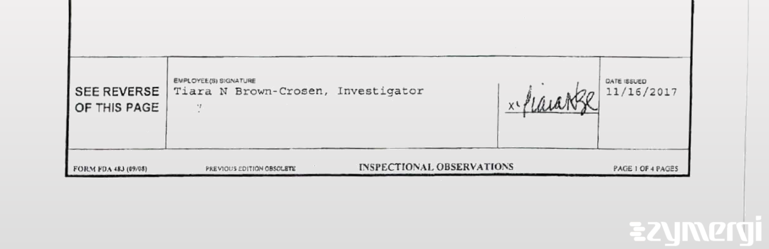 Tiara N. Brown-Crosen FDA Investigator 